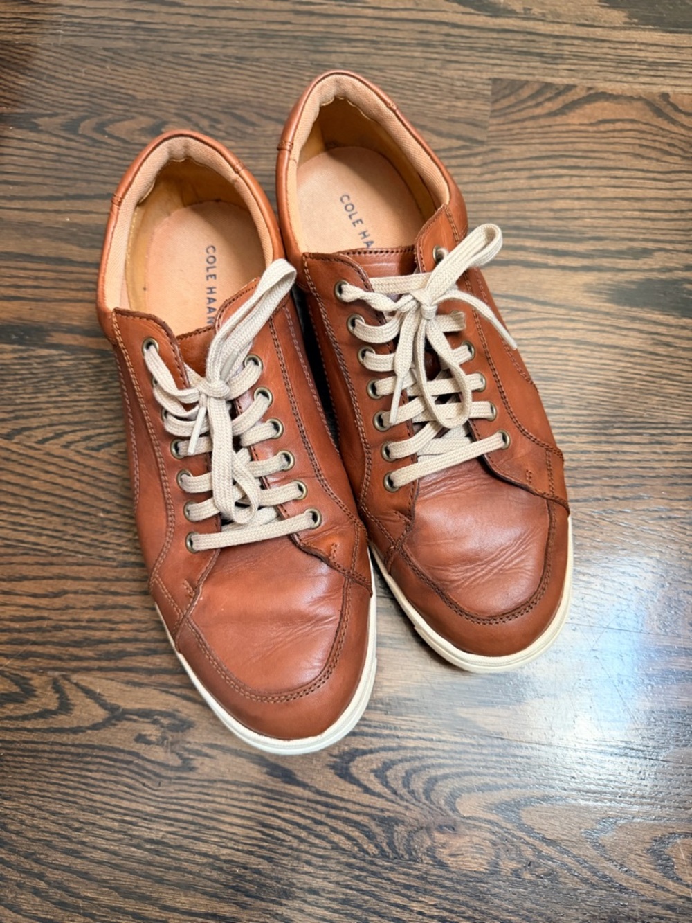 Cole Haan Men's Tan/Brown Leather Lace-Up Sneakers